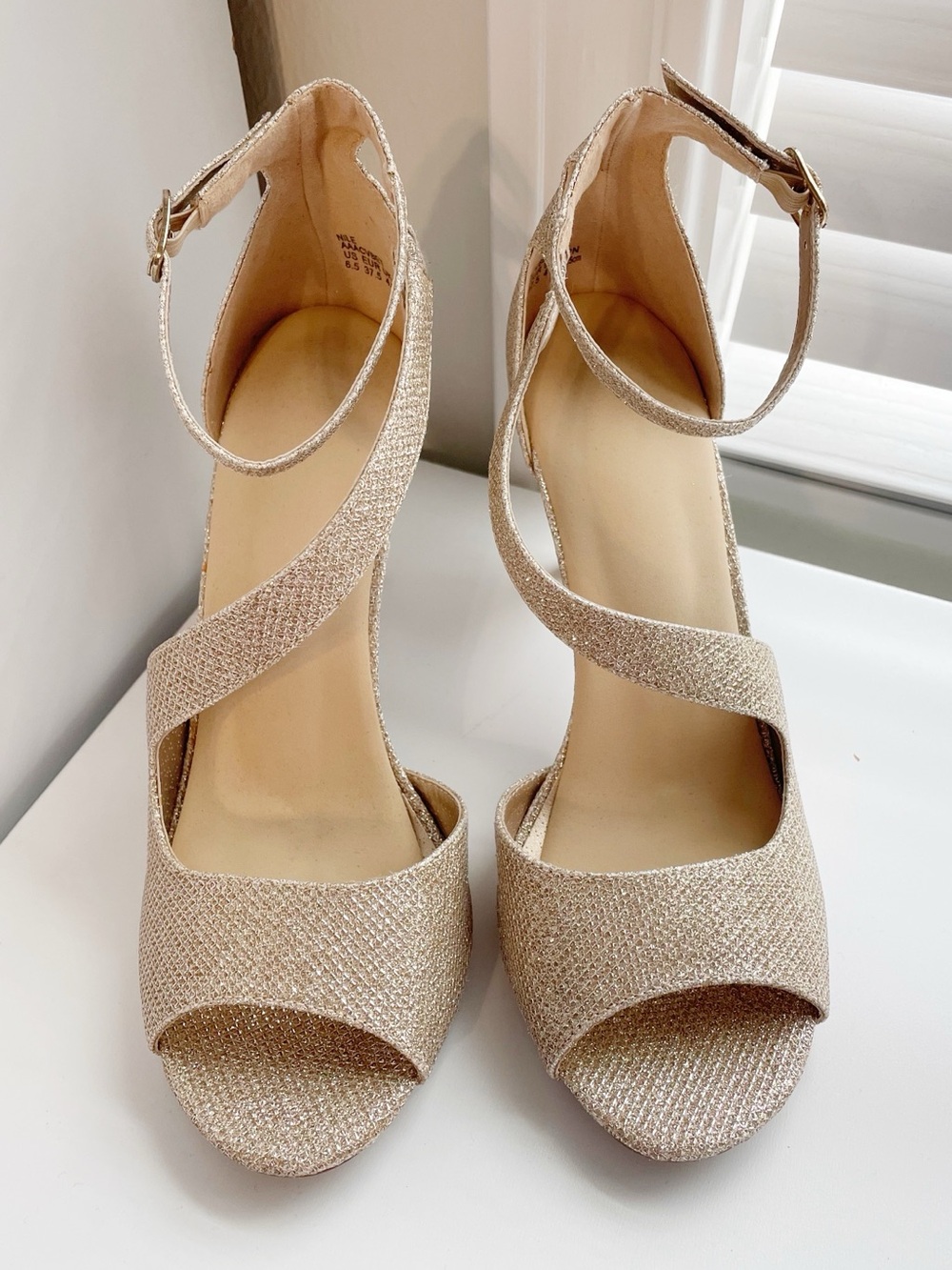 Dream Pairs Women's Strappy Open-Toe Heels in Champagne - Picture 9 of 12